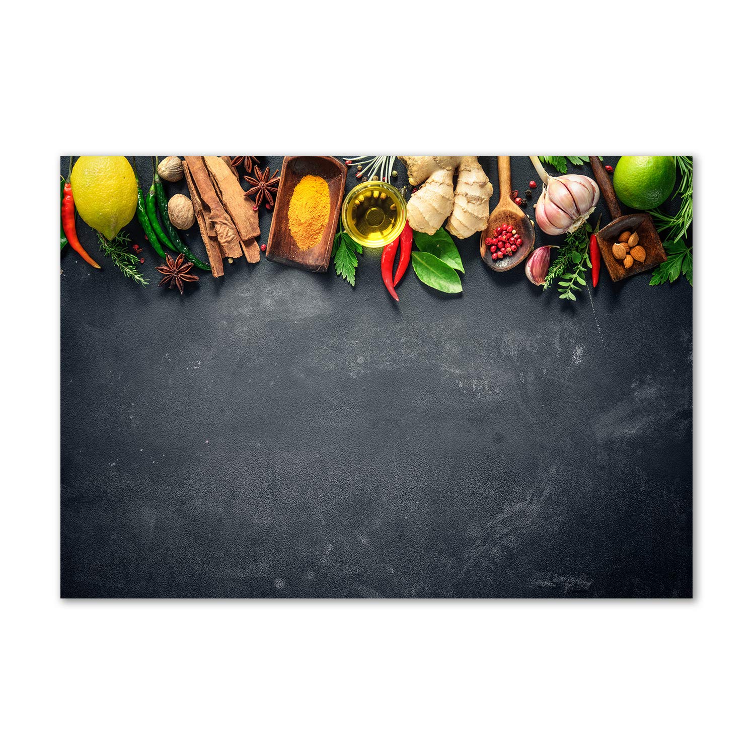 Déco murale herbes et épices sur tableau acrylique Tulup pour intérieur moderne