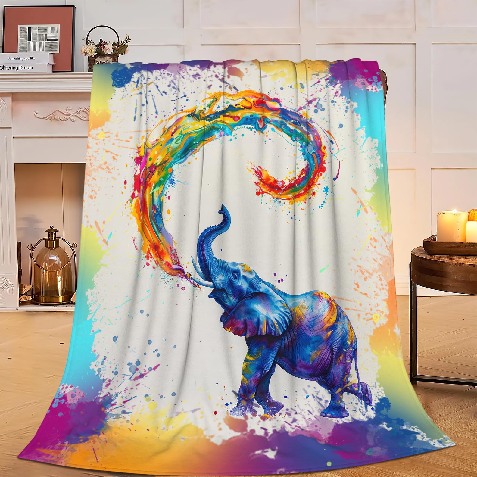 Elephant Blanket Elephant Fleece Throw Blanket Super Soft Warm Cozy Fuzzy Plush Elephant Blanket Gifts for Girls Boys Kids Room Decor 40"X50"