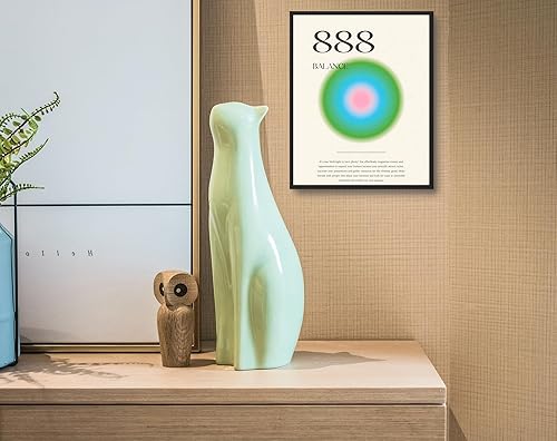 Miniatura 2 de Póster de número de ángel de 9 piezas, póster estético de aura, pósteres espirituales, impresión de números de ángel degradado, citas inspiradoras,