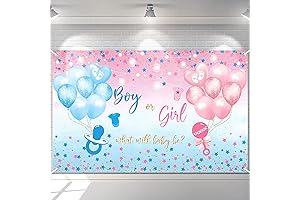 Avezano Gender Reveal Banner Keepsake for Boy or Girl Photo Booth Prop