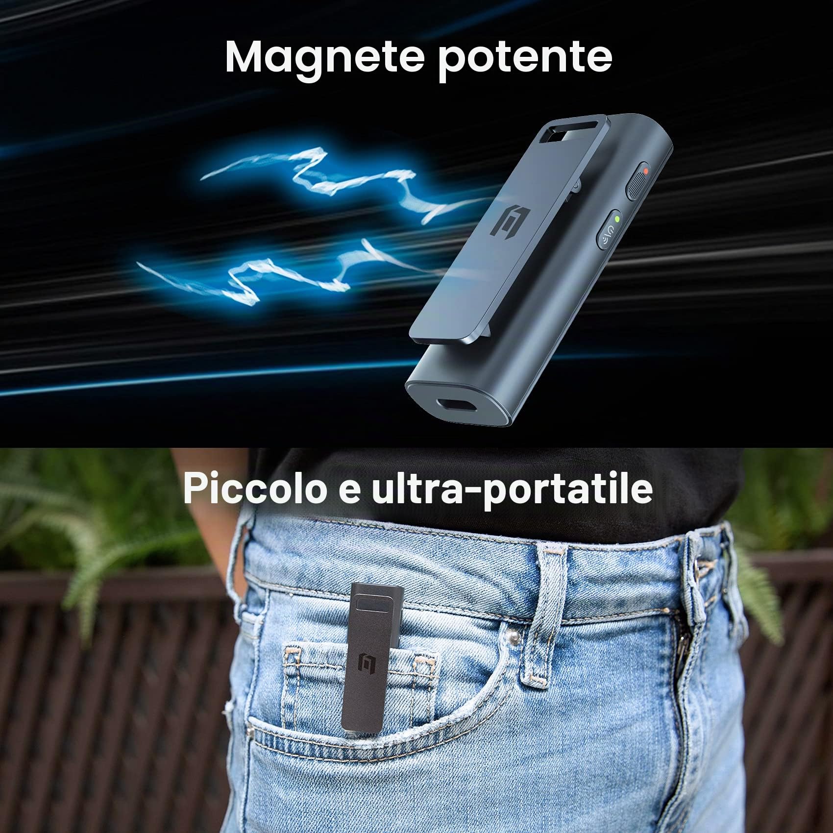 Mobvoi Mini Registratore vocale digitale Riduzione del rumore Portatile Trascrizione magnetica da audio a testo Memoria da 500 ore Caricatore USB a batteria lunga per interviste Conferenze Riunioni