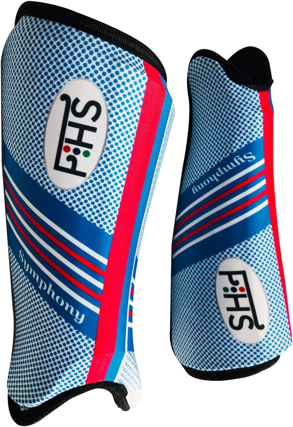 Field Hockey Shin Guards Force Symphony Colors White Blue Teal Blue Sizes Small Medium Large