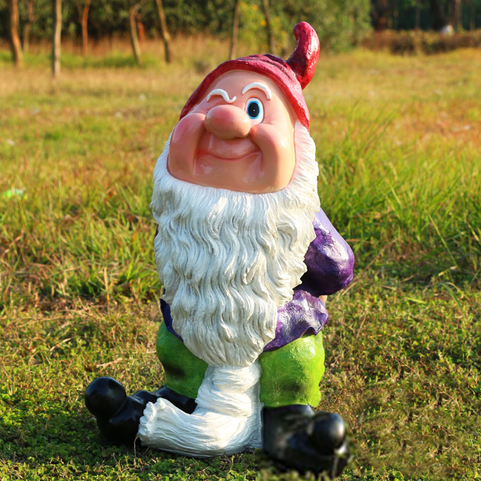 Figurka krasnala ogrodowego, figurka krasnoluda, odporna na warunki atmosferyczne ozdoba z żywicy, zabawna rzeźba farmy, 61 cm