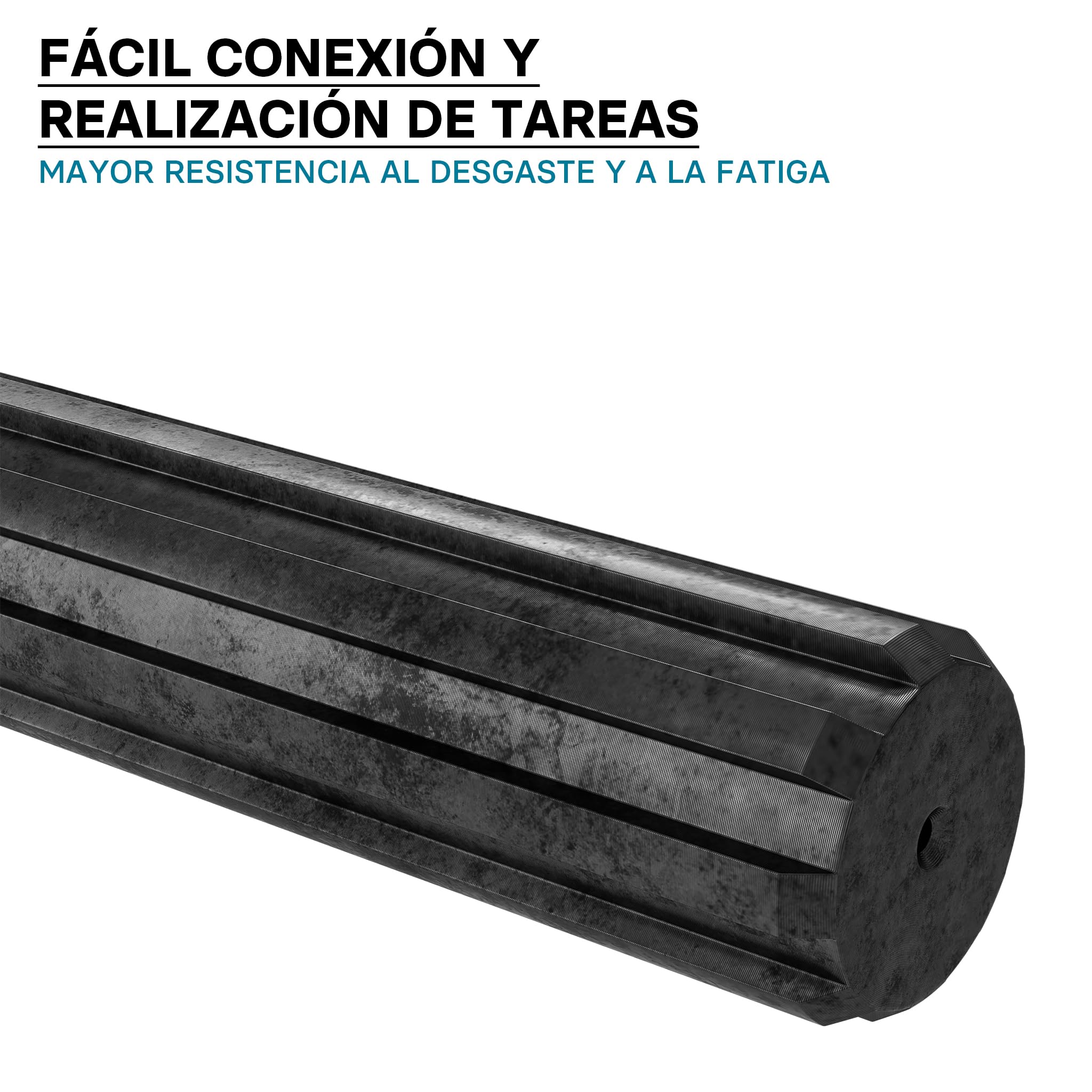 WilTec Eje Estriado Toma de Fuerza GT 300mm Eje dentado Eje transmisión aperos de Tractor 8-32x38x6