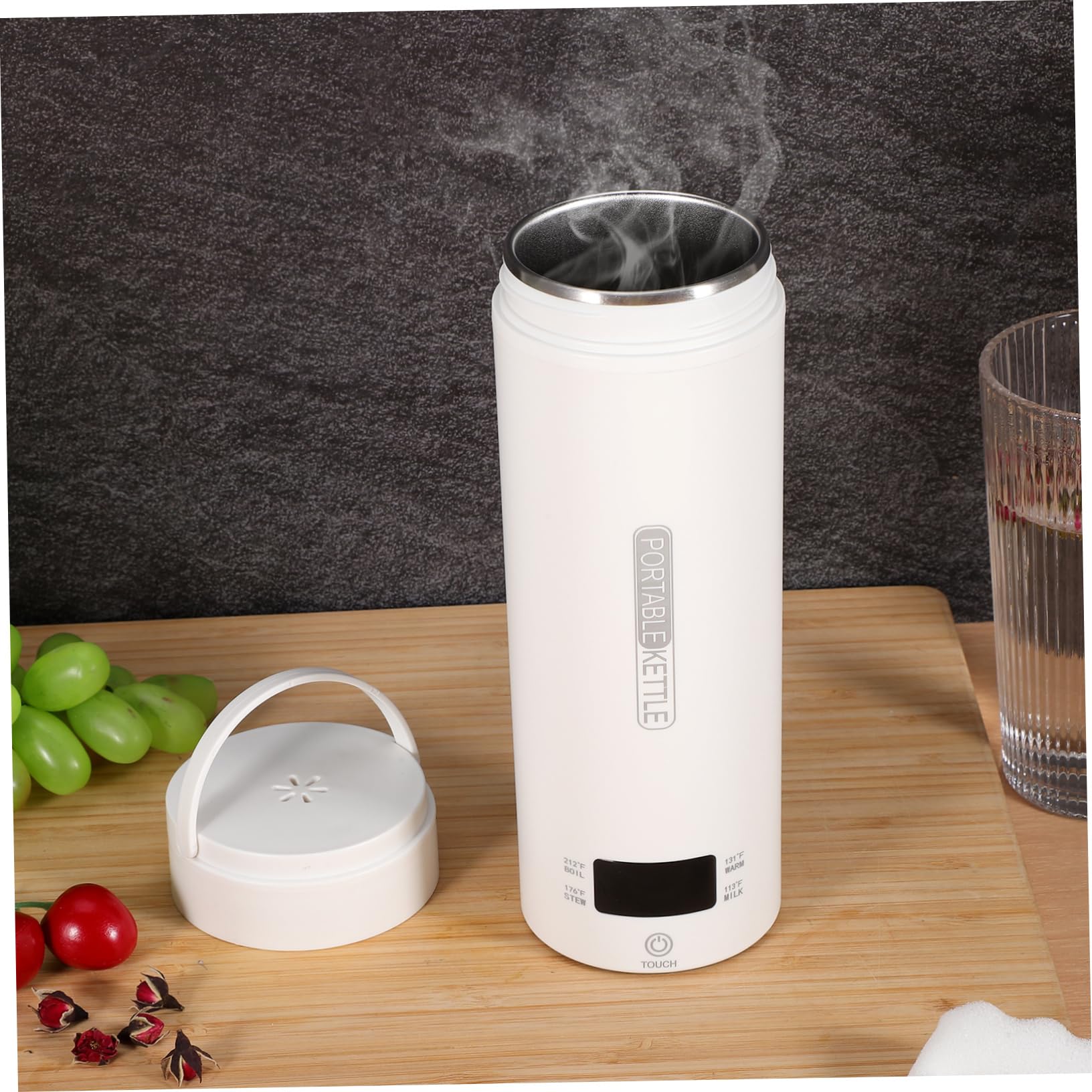 Reise mit 304 Edelstahl Wasserkocher Temperaturanzeige 500ml