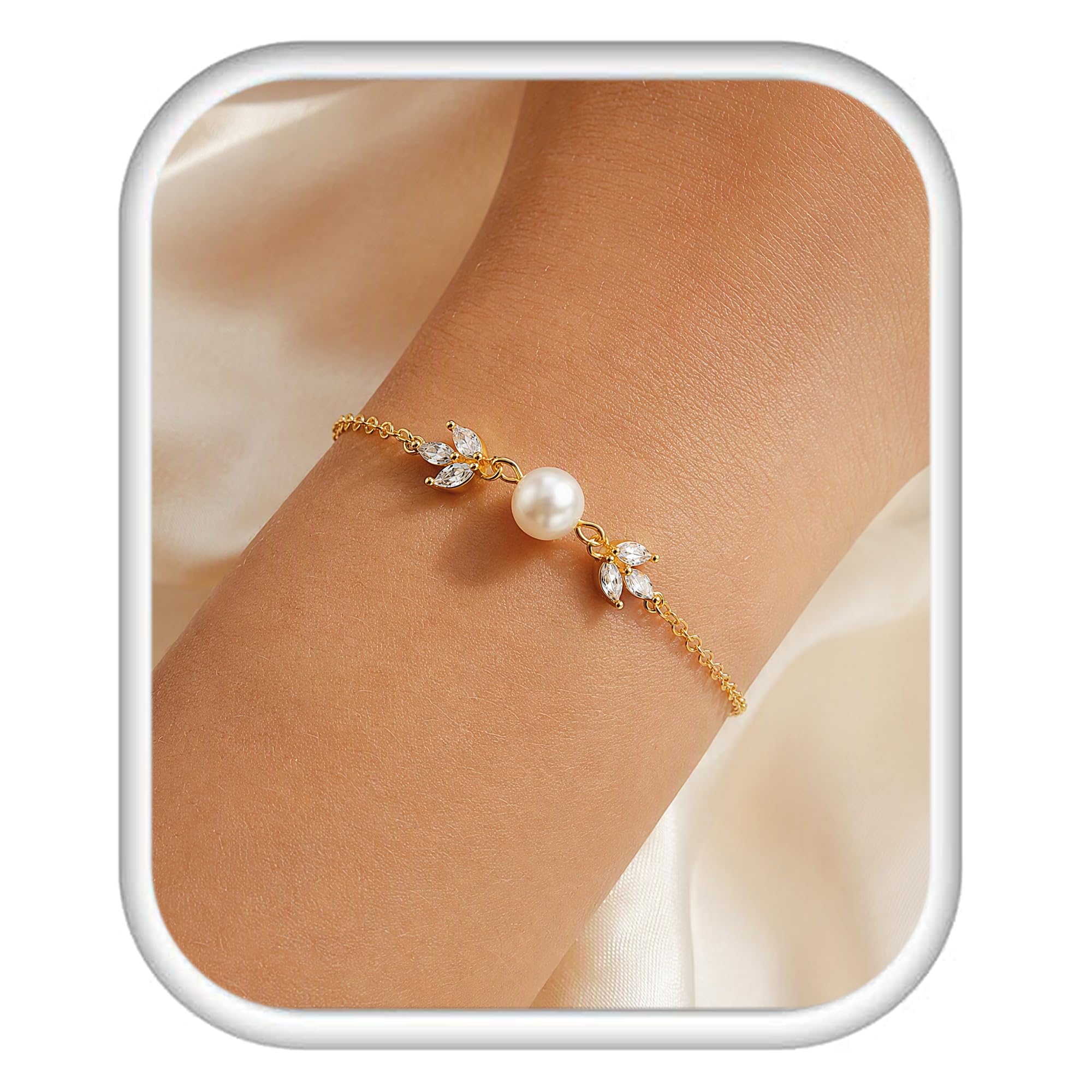 DAYANEY Pearl Bracelets for Women Gold Bracelet Silver Pearl Jewelry
