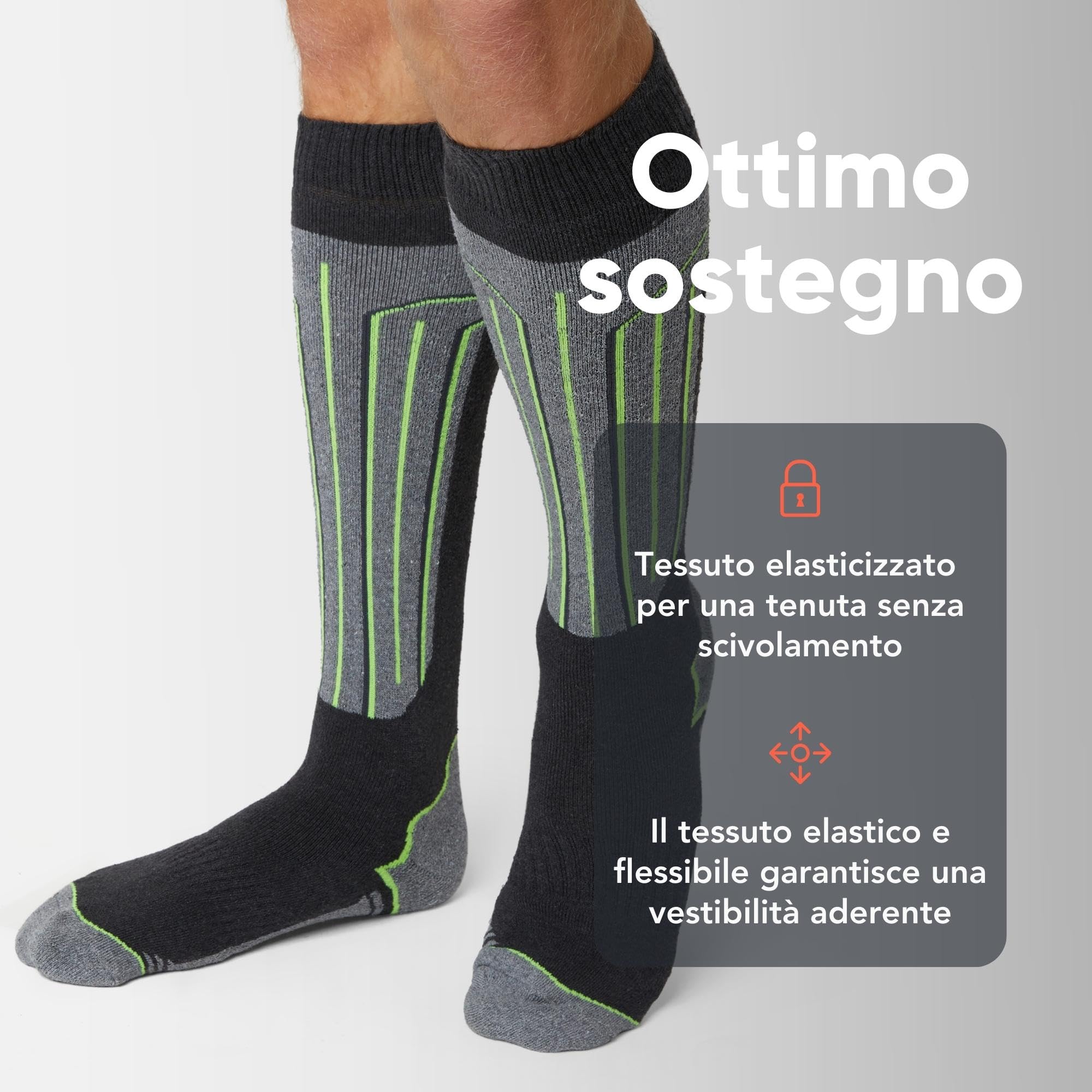 FM London confezione da 4, calze termiche da sci per uomo e donna - vestibilità ergonomica per il massimo comfort durante l'attività