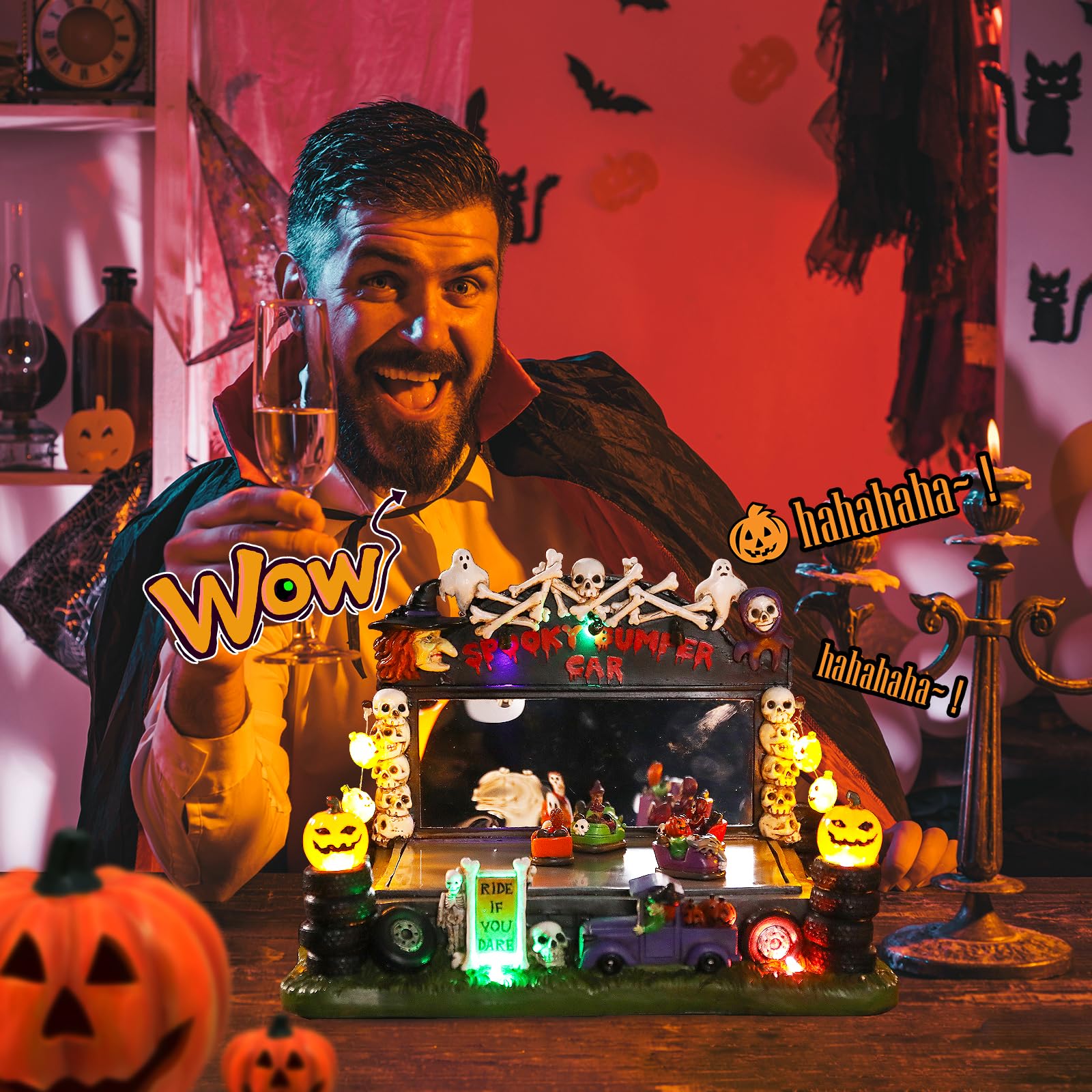 Chonsun Halloween Decoration Indoor Village House Halloween Village