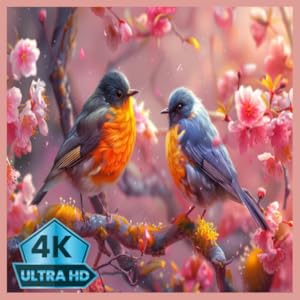 Écran de veille 4K : Oiseaux colorés qui chantent (gros plan sur la nature)