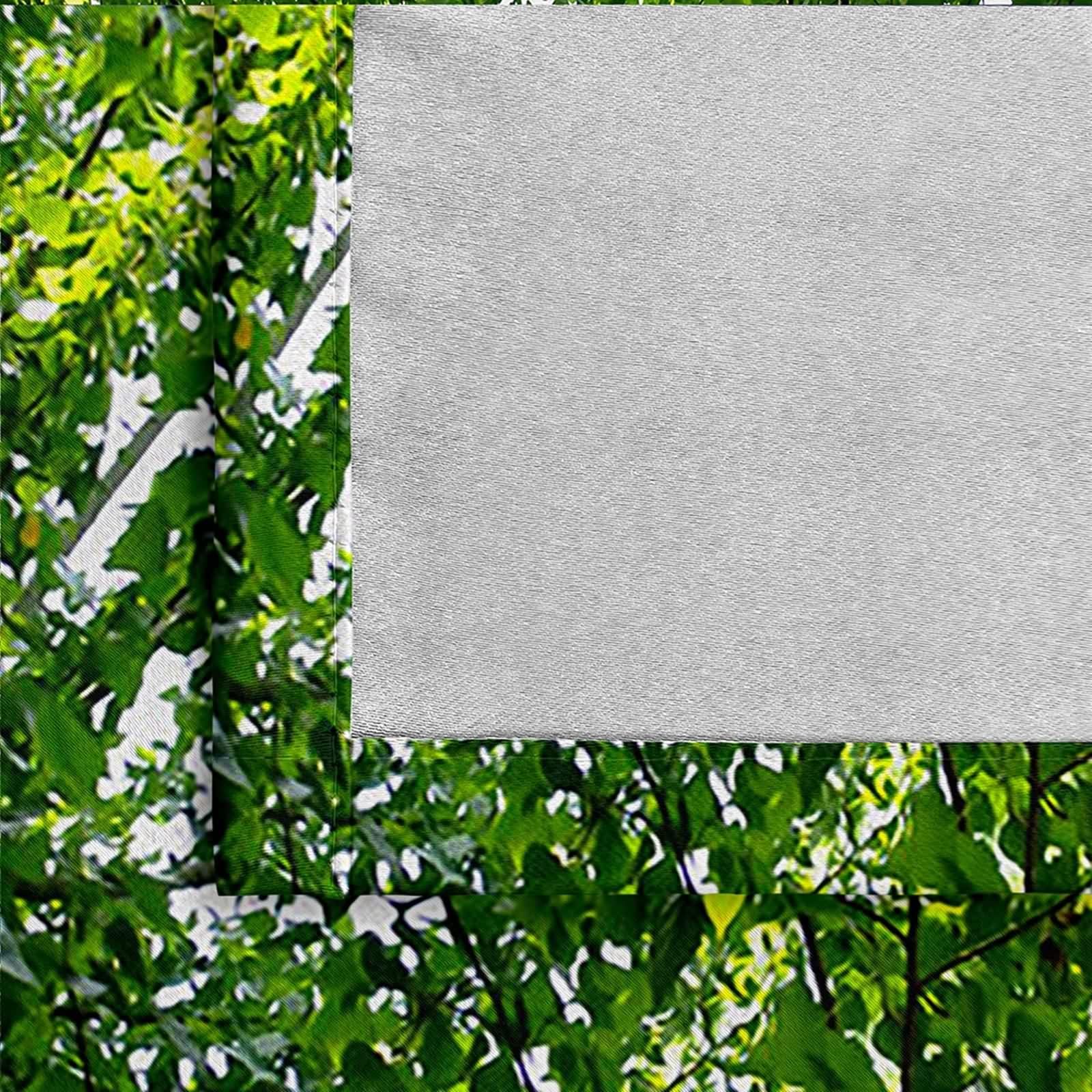 Rideau Anniversaire, Rideau Stof Polyester Vert Arbre Décoration Chambre Salon 132L x 244H CM Lot de 2