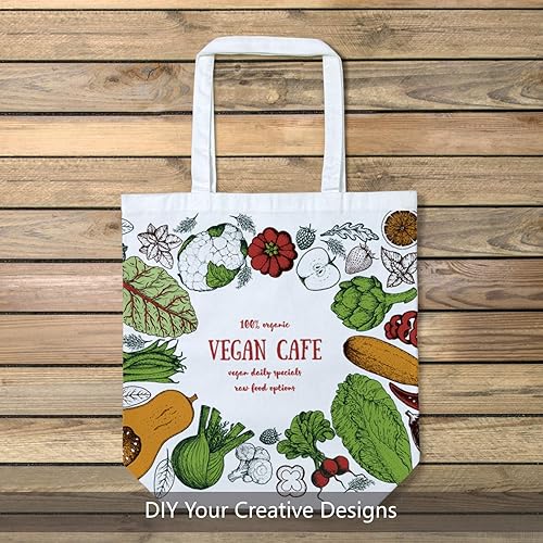 Miniatura 3 de TOPDesign - Bolsa de lona de algodón súper fuerte, grande de 10 onzas