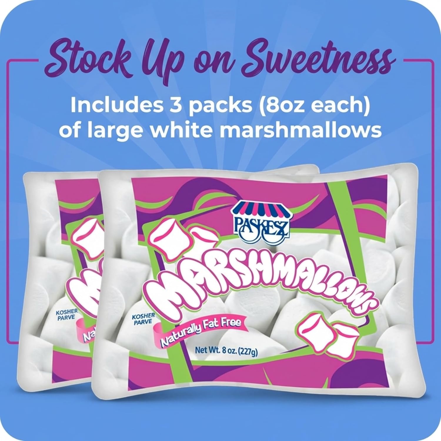 Only Kosher Candy Marshmallows - Naturally Fat Free 8oz (Pack Of 3)