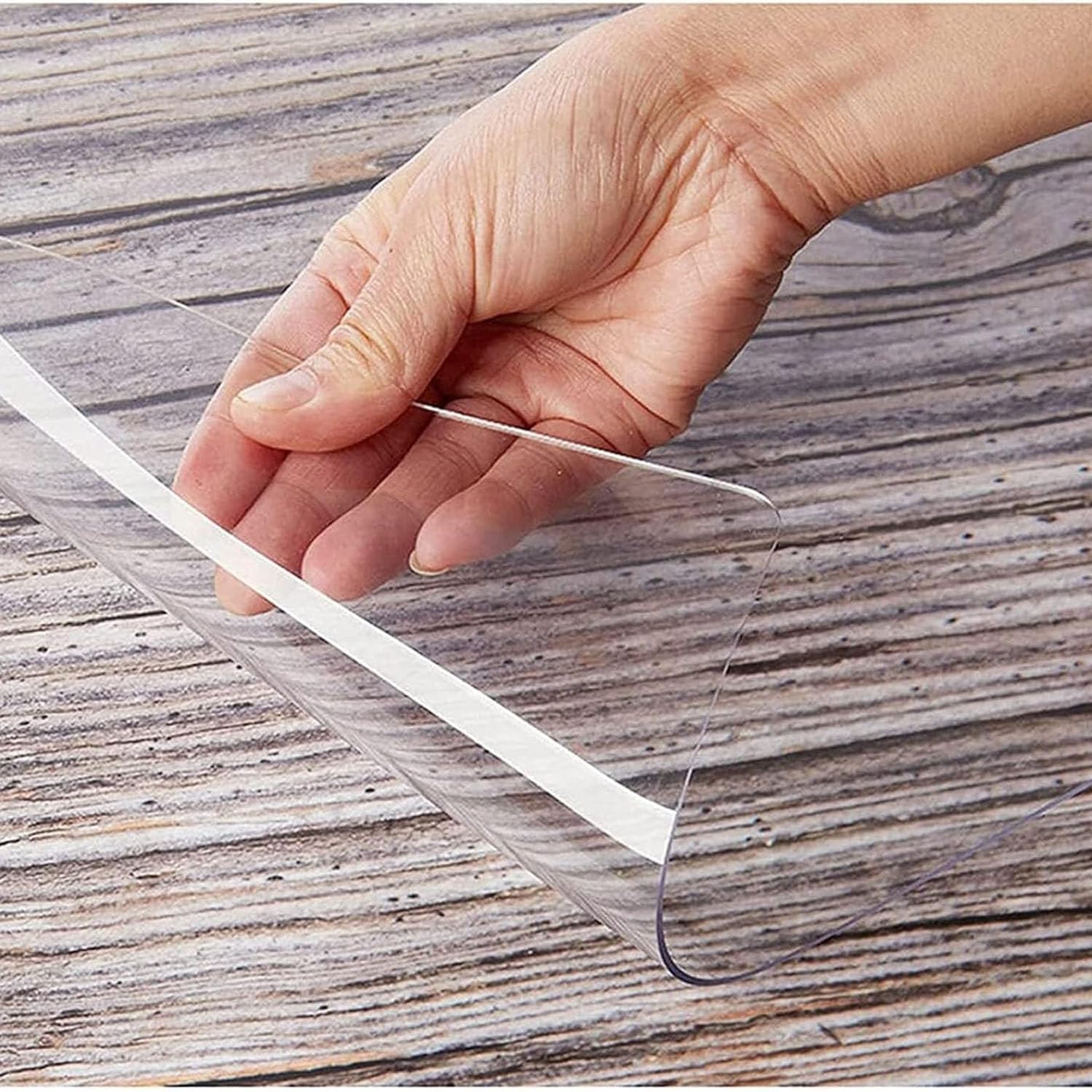 Atwnjkp 1Mm Clear Tablecloth Clear Pvc Table Protector 39.37X86.61in/100X220cm 1Mm Thick | Waterproof,Scratch-Resistant Tablecloth Cover | Transparent Desk Mat For Dining Room,Office,Conference Tables