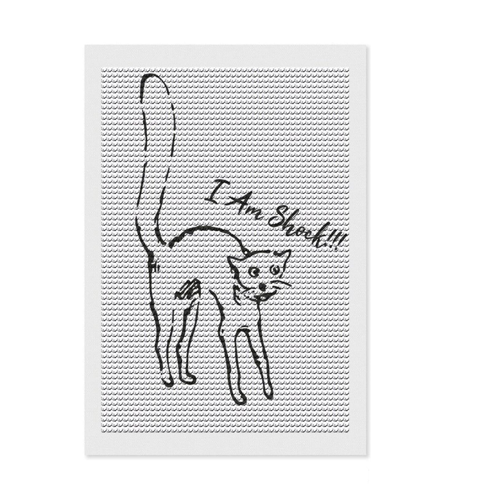 Junmoney Shock A Cat Diamond Painting Set 8"x12", Enjoyable At-Home Hobby, Relaxing DIY Hobby, Modern Decor, Gift Idea, Easy to Enjoy