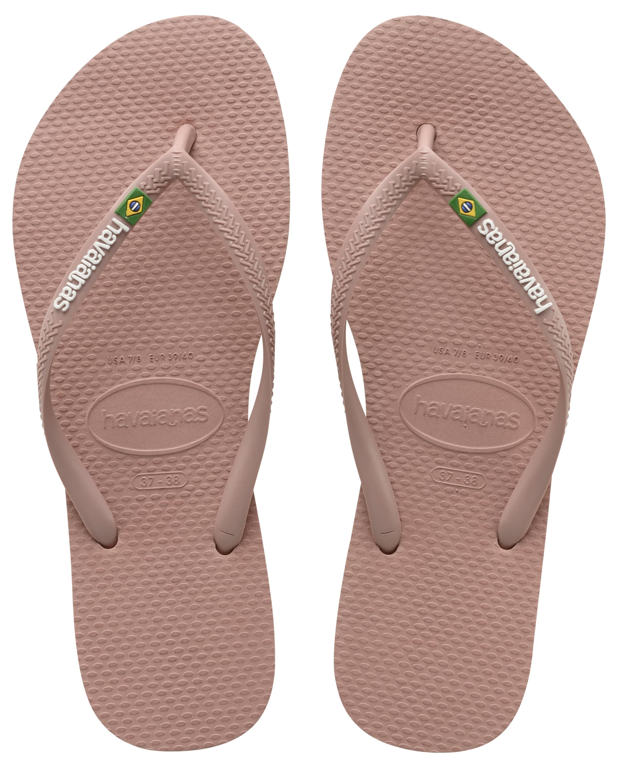 Havaianas Slim Brasil Logo (Mini Me) Girls FlipFlop Crocus Rose 10/11 UK Child
