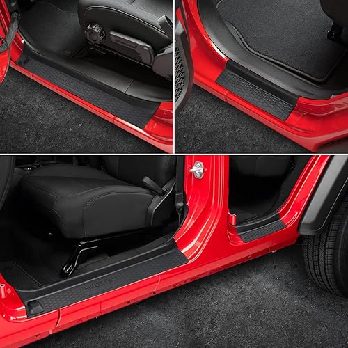 Miniatura 6 de SUPAREE Door Sill Guards Kit with Logo 1941, Black Rubber Door Entry Guards for 2018-2021 Jeep Wrangler JL JLU Gladiator JT 4-Door Accessories Parts