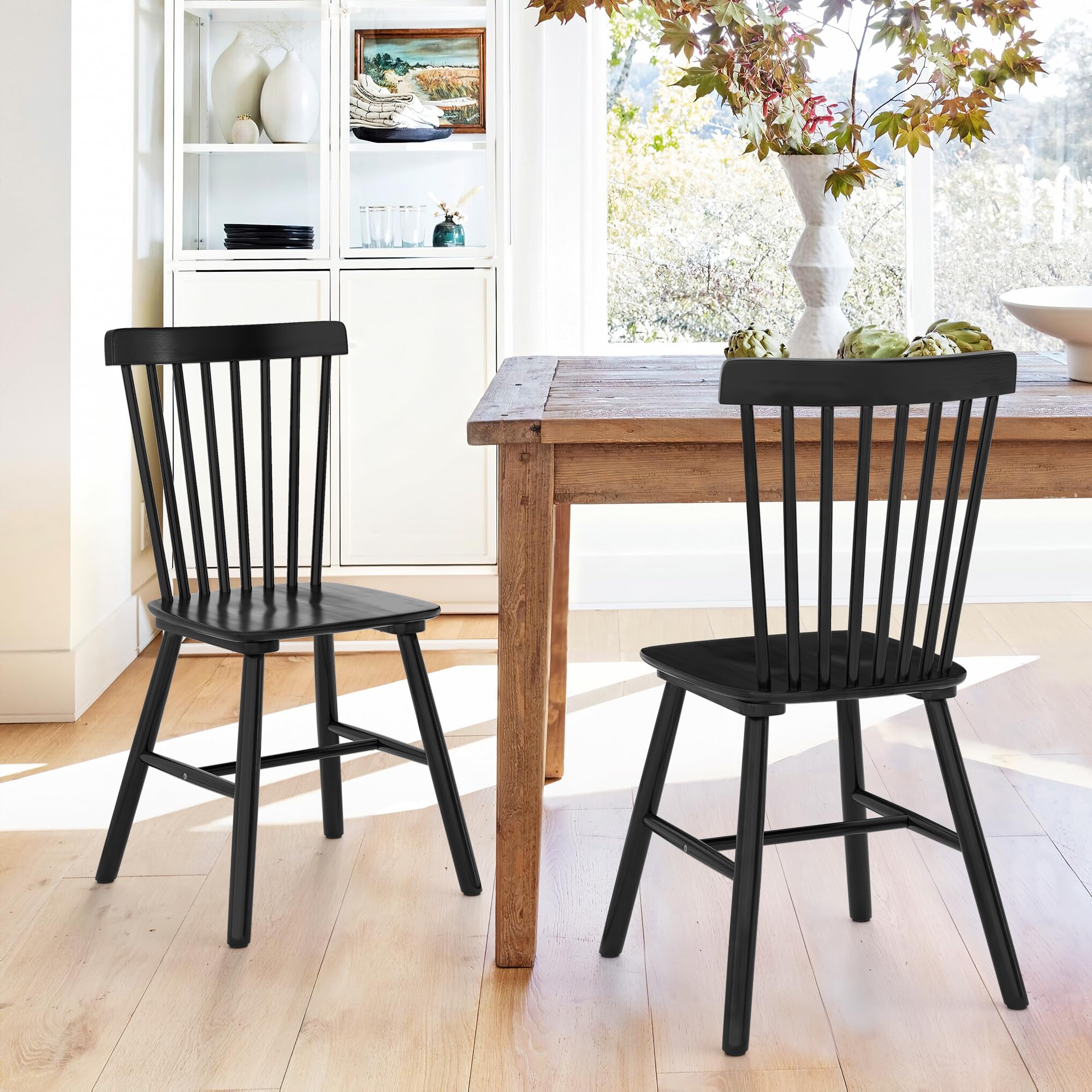 Amazon.com - LUE BONA Windsor Dining Chair, Dining Chairs Set of 2