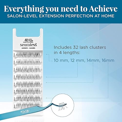 Miniatura 10 de Ardell Wispies - Kit de recambio de extensiones de pestañas sin costuras, 32 longitudes de racimo surtidas, racimos de pestañas personalizables para