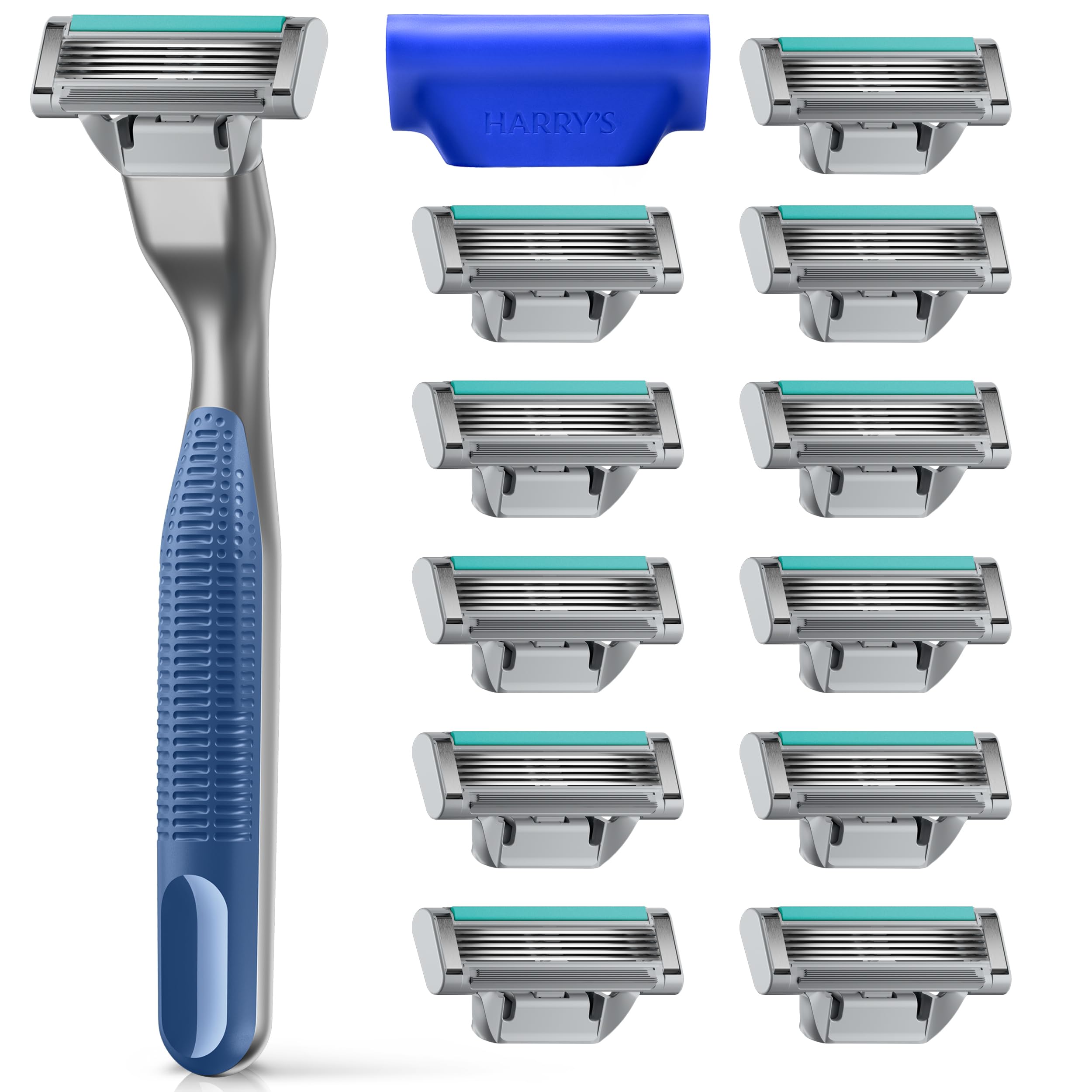 Harry's Plus Rasoirs pour homme – Pack économique (marée) – 1 poignée avec 13 recharges de rasoir et housse de lame de voyage