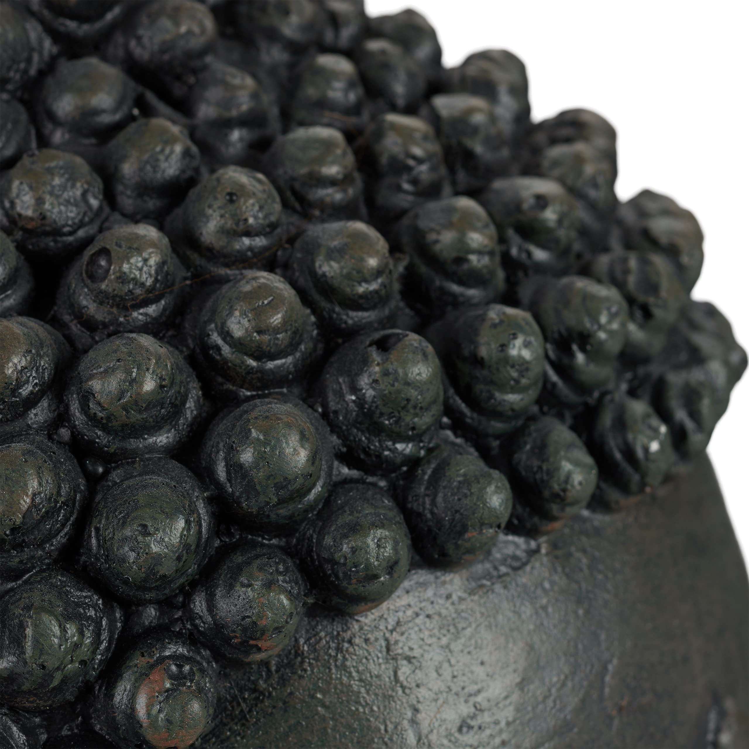 Relaxdays Estatua Buda Sentado XL para Jardín o Salón, Cerámica, Gris Oscuro, 70 cm