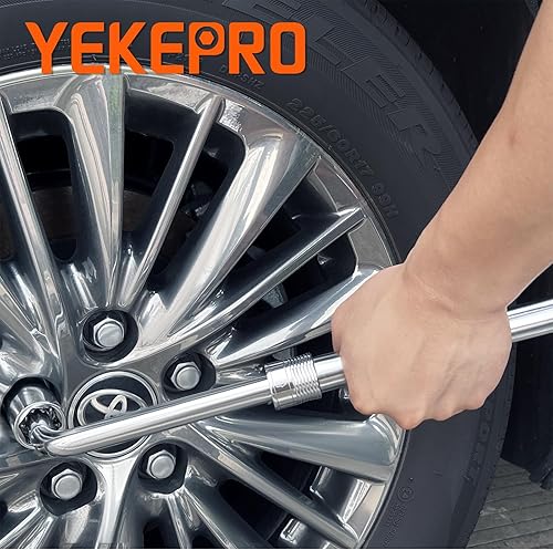 Miniatura 6 de W12004 - Llave de llanta con enchufes abatibles, 4 piezas, extensibles, de 4 vías, juego de llaves telescópicas para neumáticos con enchufes CR-V de