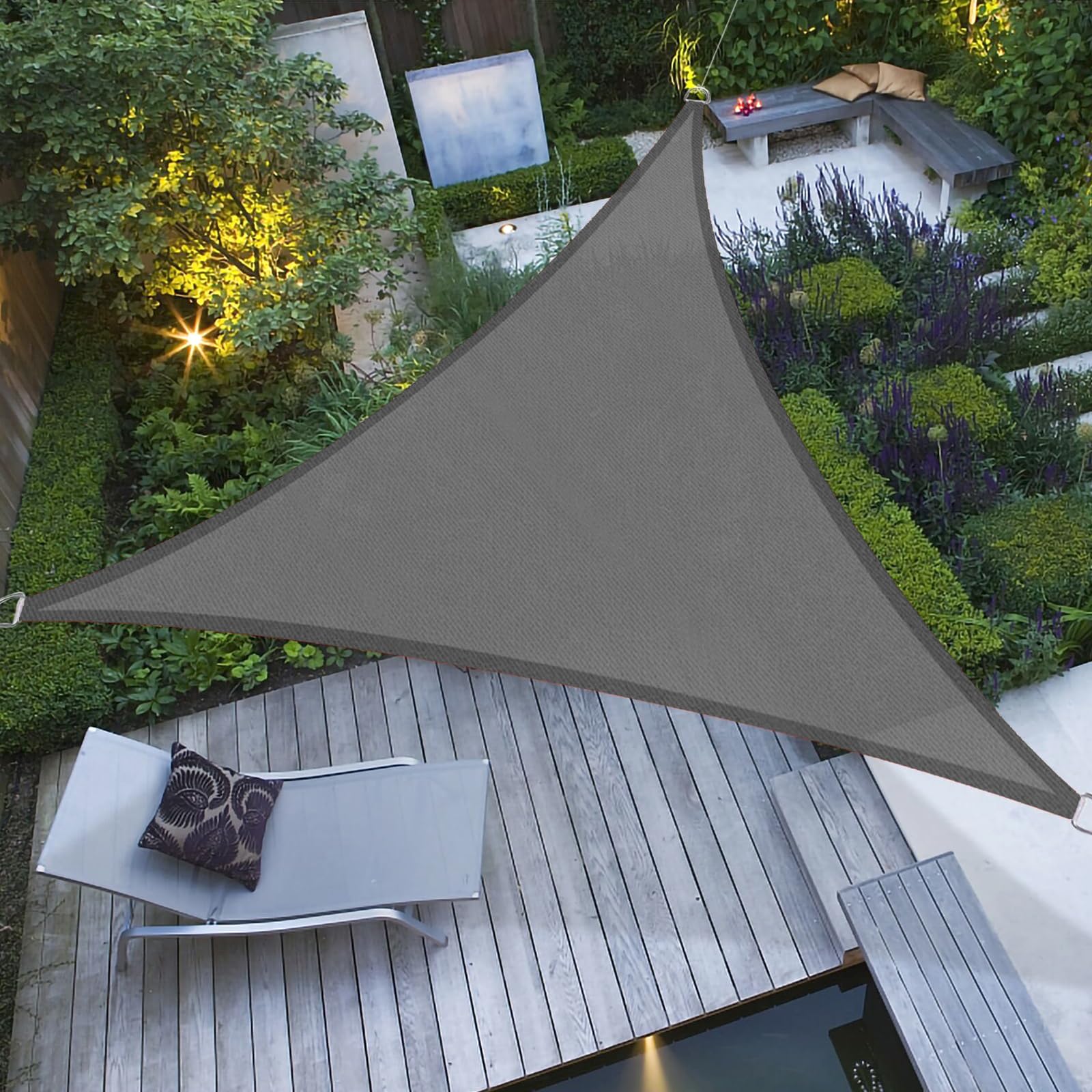 DVAURLIAN Triangle Sun Shade Sail 10'x10'x10' UV Block Water-Repellent Permeable Canopy for Patio Garden Yard Deck Pergola