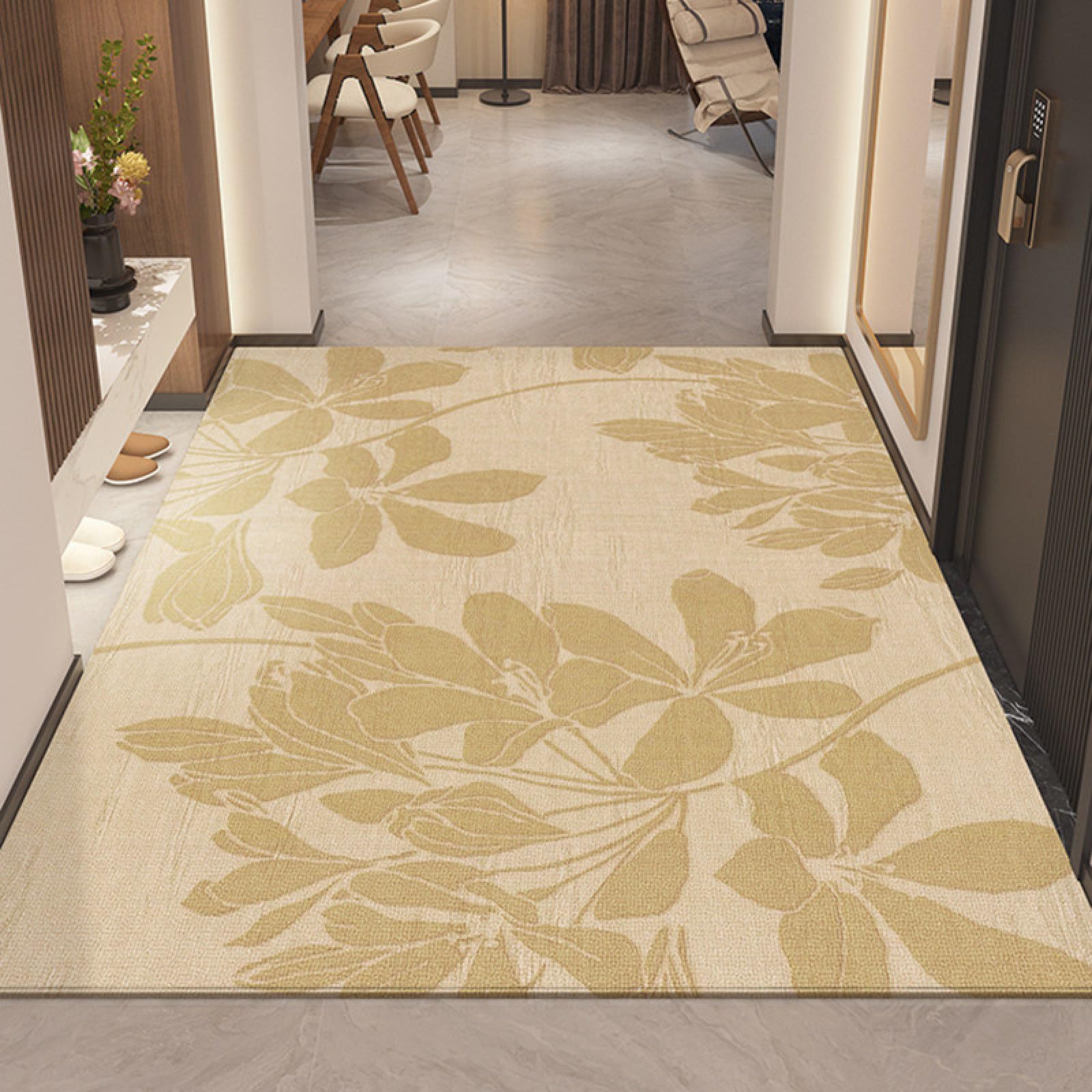 Paillasson extérieur entrée cuisine ou couloir motif floral