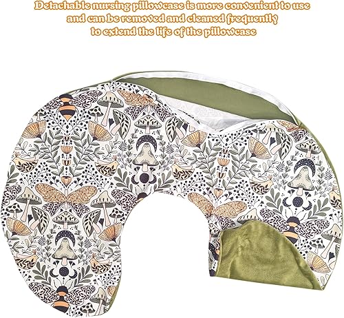 Miniatura 4 de Winmany Funda de almohada de lactancia para bebé, funda de almohada extraíble para lactancia materna, lindo patrón para niñas y niños, funda de
