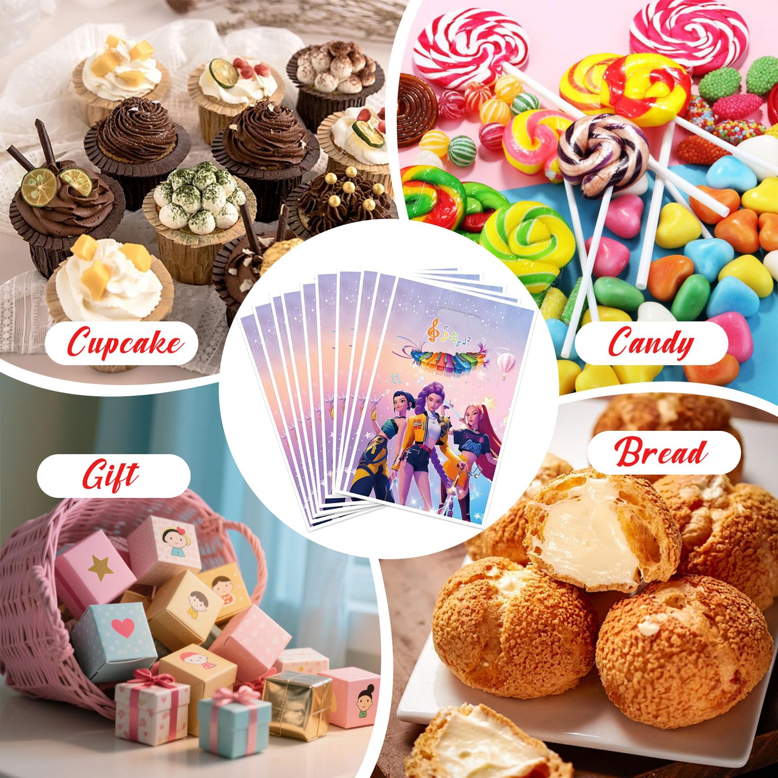 30 Sacs Cadeaux pour Bonbons, Sachet Anniversaire Enfan，Décoration d'anniversaire pour Enfants, Noël, Mariage