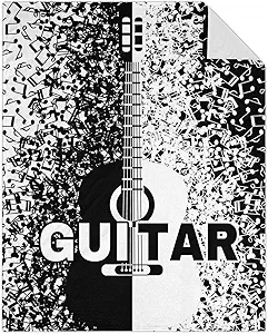 Mercuryelf Guitar Throw Blanket - Soft, Fuzzy & Warm - 40x50 Inches Flannel Blankets for Travel, Office - Novelty Throws Gift for Girls, Boys