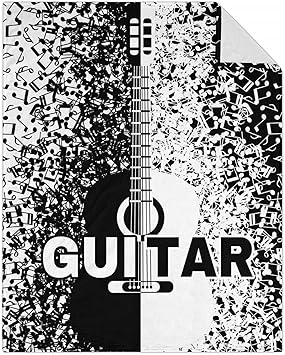 Mercuryelf Guitar Throw Blanket - Soft, Fuzzy & Warm - 40x50 Inches Flannel Blankets for Travel, Office - Novelty Throws Gift for Girls, Boys