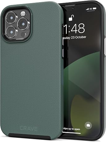 Crave Dual Guard for iPhone 13 Pro Max, Shockproof Protection Dual Layer Case for Apple iPhone 13 Pro Max 6.7" - Forest Green