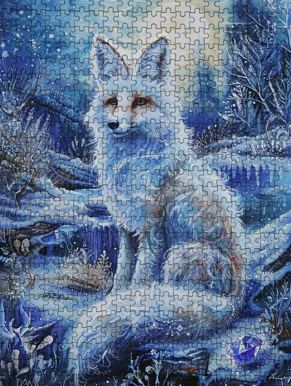 Puzzle 6000 elementów, kryształ biały wilk puzzle dla dorosłych 6000, klasyczne puzzle, puzzle dla całej rodziny, z pięknym opakowaniem, dekoracja, puzzle i prezenty FNKL3-961