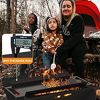 Vista 4 de ACCPO Fogata de 18 pulgadas para exteriores, portátil, 2 en 1, fogata de leña de acero resistente para patio y patio trasero, hoguera, barbacoa