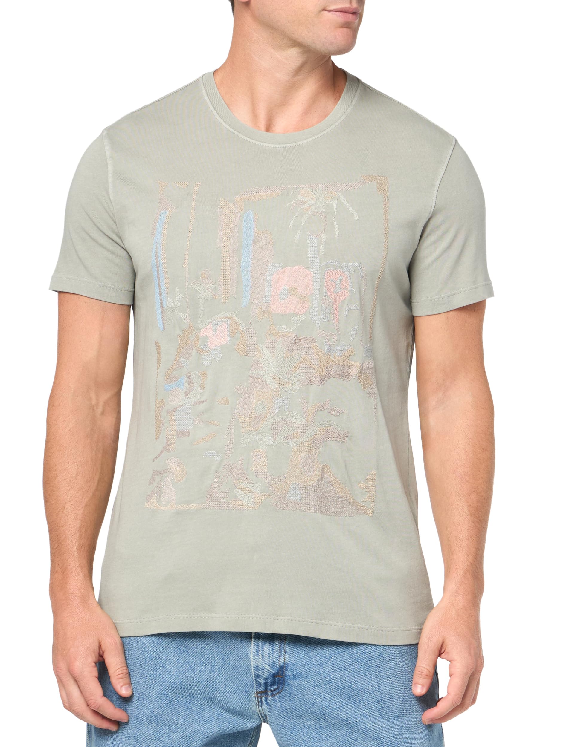 John Varvatos Men's No Music No Life Tee, Grey, S