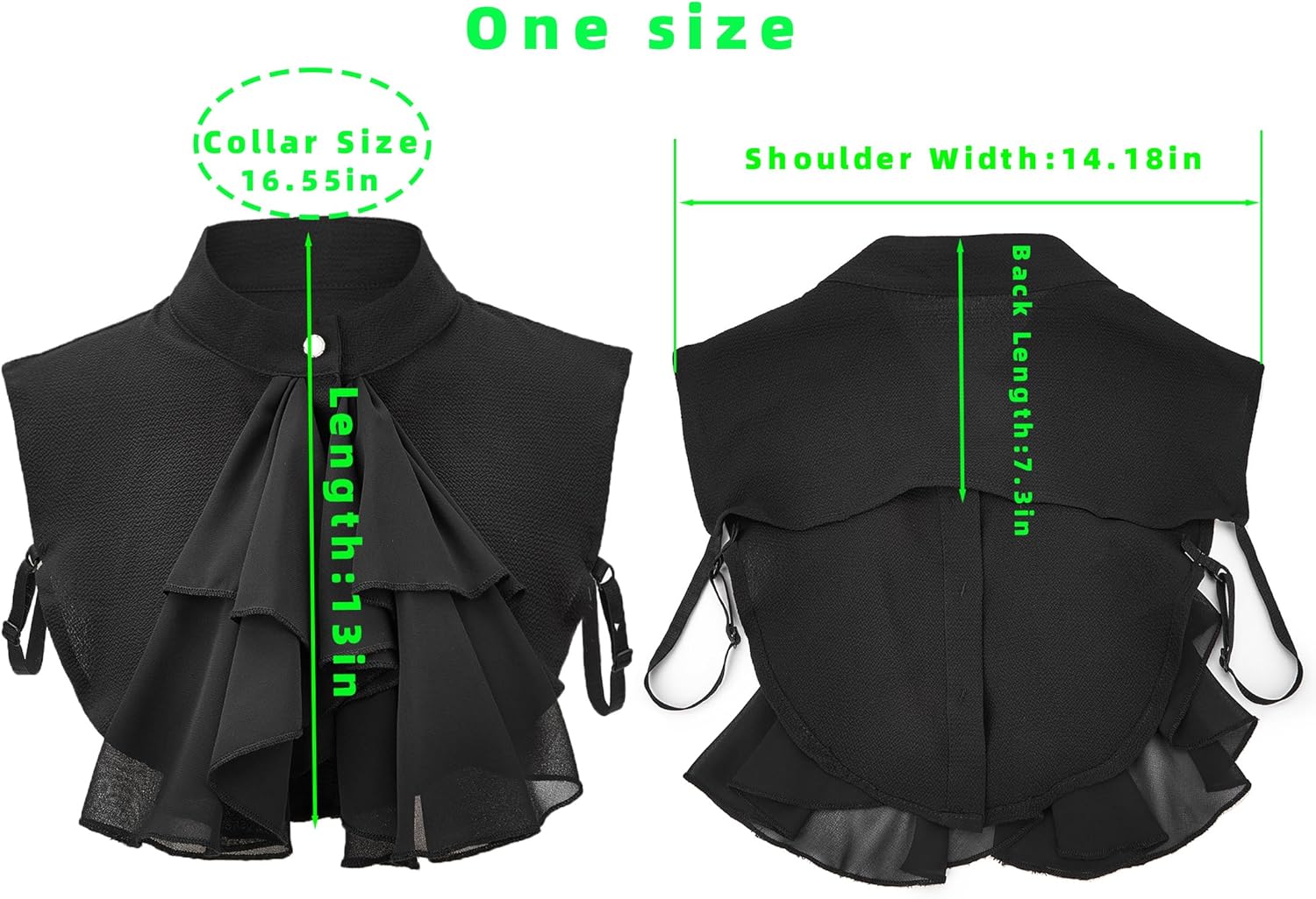 Women’s Ruffle Shirt Collar – Detachable Neck Ruffle Victorian Vintage Blouse Half Collar - Image 3
