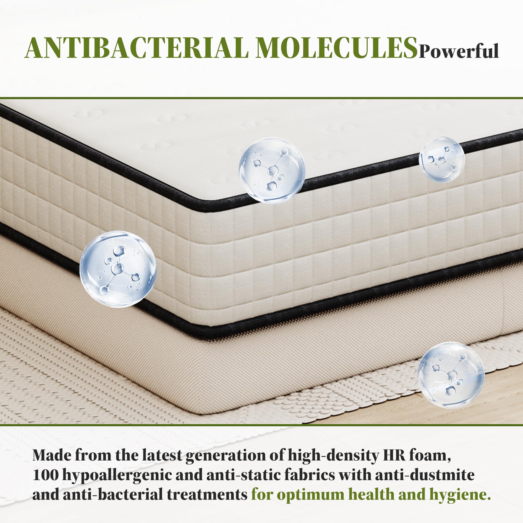 TEENO Matelas 140x190 Épaisseur 22cm Mousse à Mémoire de Forme Lit Adulte Enfant Confortable Doux Respirant