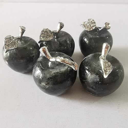 Miniatura 6 de Loveliome Estatua de manzana de labradorita natural, escultura de cristal curativo, adorno para el hogar, decoración de boda, 1 pulgada