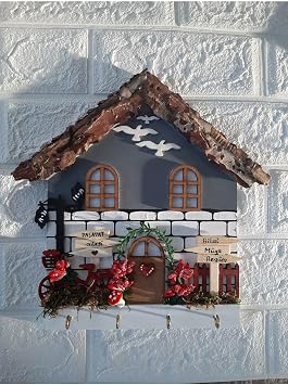 PSAcraft  eyizlik Duvar Dekoru 27x27 Cm Anahtarl k Ask s  Gri