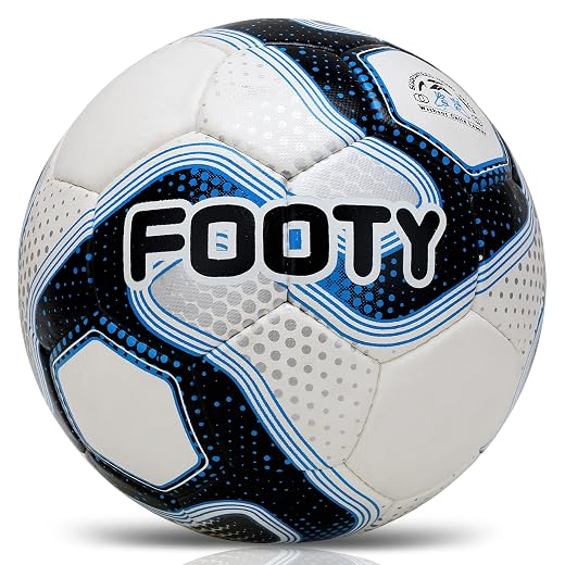 Footy Soccer Ball Size 5 - Hand Stitched, Leather Soccer Ball with Pump - Professional Youth Soccer Ball for Training