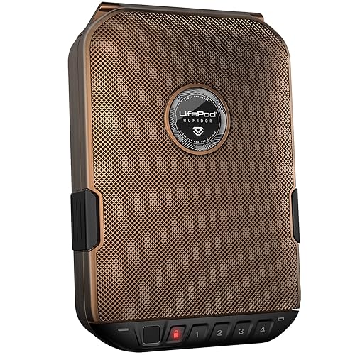 VAULTEK LifePod Humidor - Caja de seguridad para cigarros impermeable, caja de seguridad electrónica resistente, portátil, con teclado