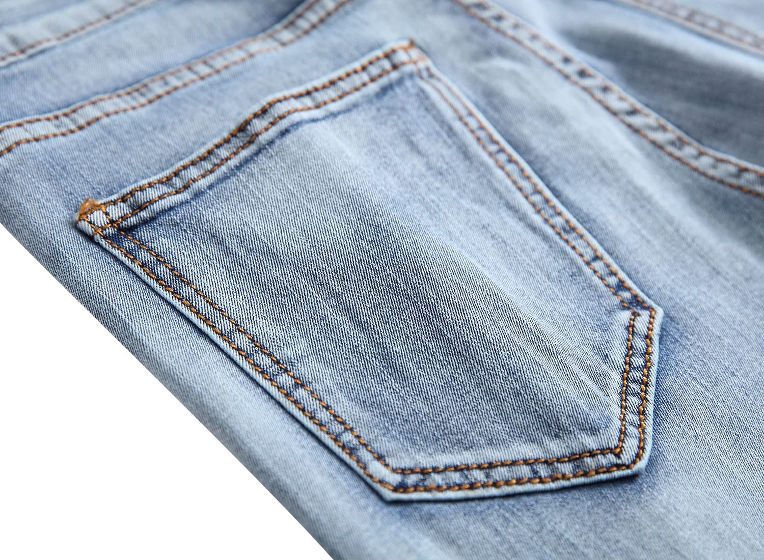 Jeans da motociclista slim fit da uomo, strappati, elasticizzati, distrutti, gamba dritta, pantaloni in denim da moto, Blu03., 28