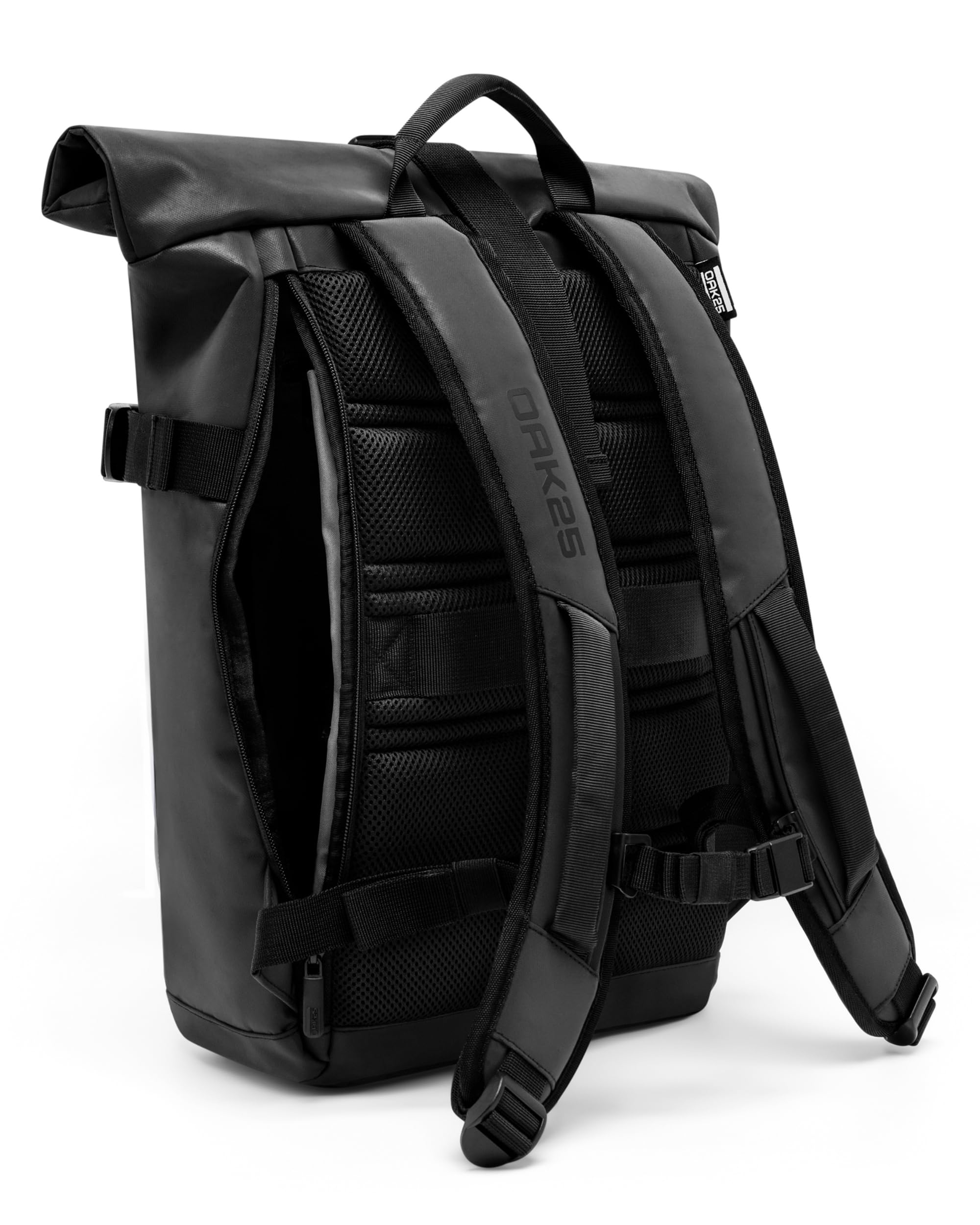 OAK25 Sac à Dos Rolltop Réfléchissant Femmes & Hommes - Luminite Rolltop Lite - Roll Top Backpack pour Travail Uni Vélo - Compartiment pour Ordinateur Portable 16 Pouces - Daypack 19L