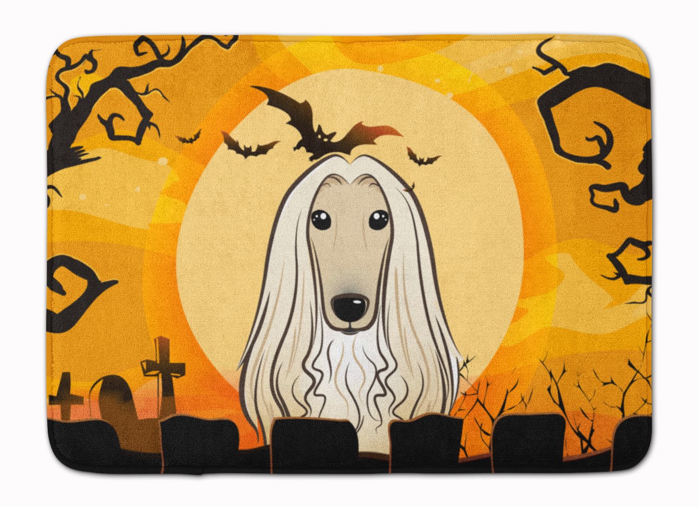 Tapis de sol lévrier Afghan antisalissure pour protéger votre entrée pendant Halloween