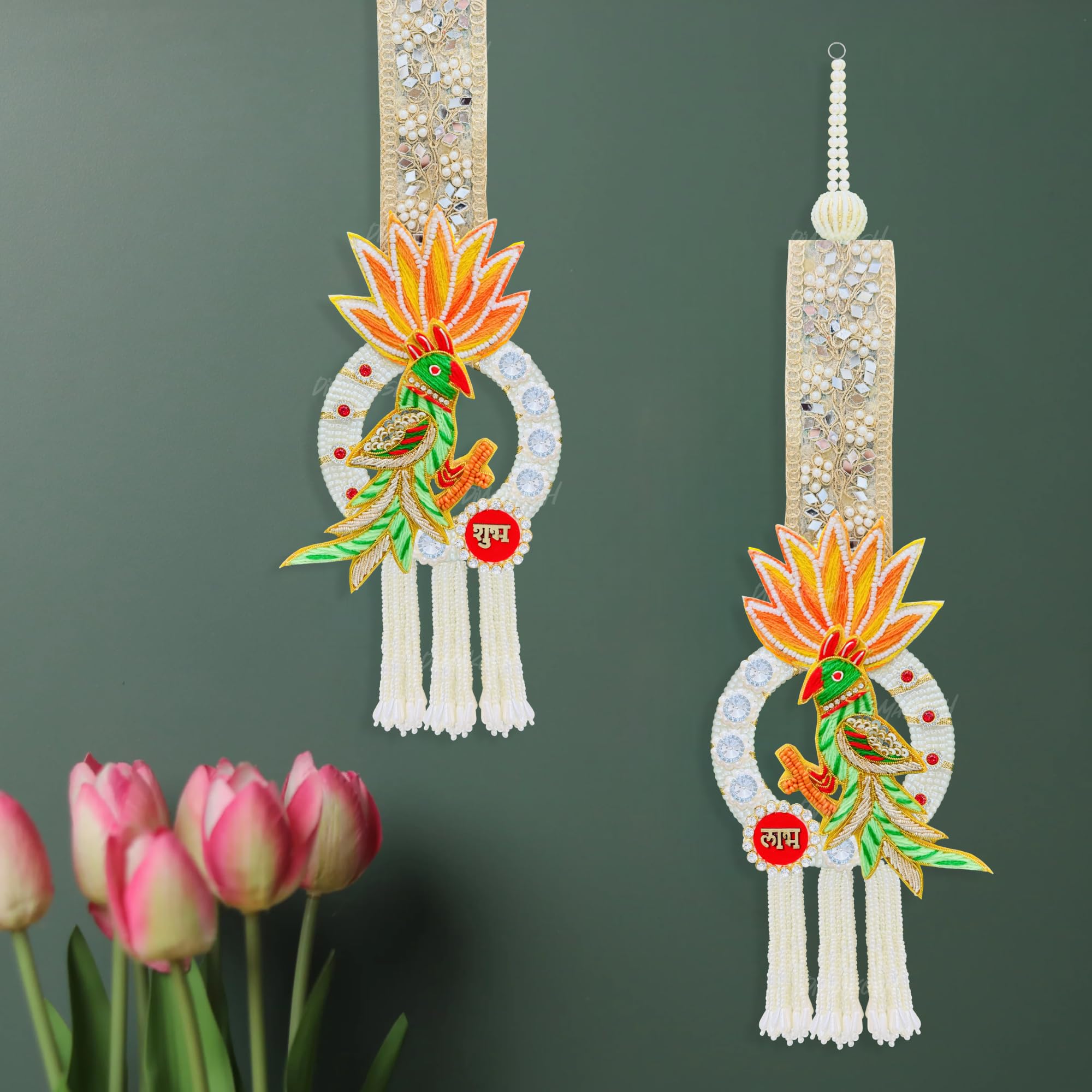 Divyakosh Rosewood Lotus Elephant Door Hanging -14
