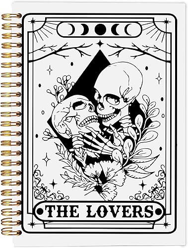 Miniatura 6 de The Overthinker - Cuaderno de cartas del tarot, diario gótico de calavera gótica, diario de bruja, suministros de oficina góticos, cuaderno