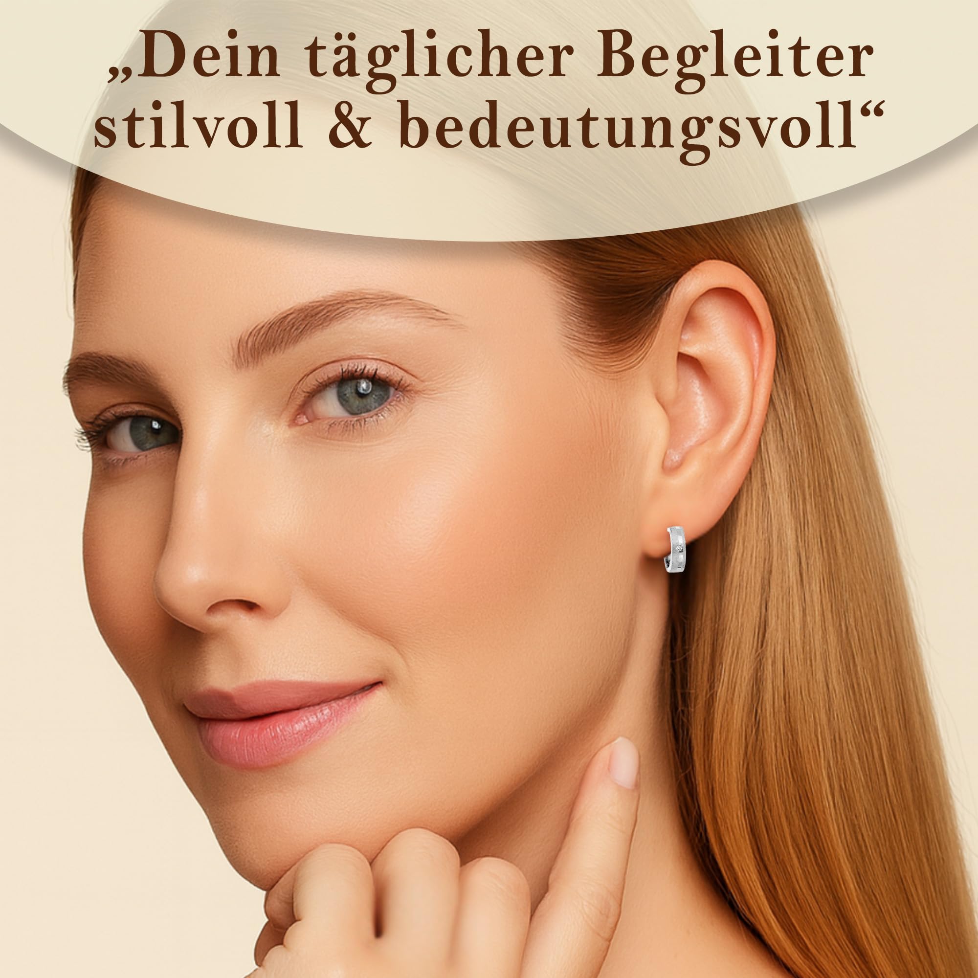 Cassini Klappcreolen Silber 925 Damen – Kleine runde Creolen Ohrringe aus rhodiniertem Sterling Silber mit Zirkonia, mattiert & poliert – Hypoallergen & elegant für jeden Anlass, 3CAD