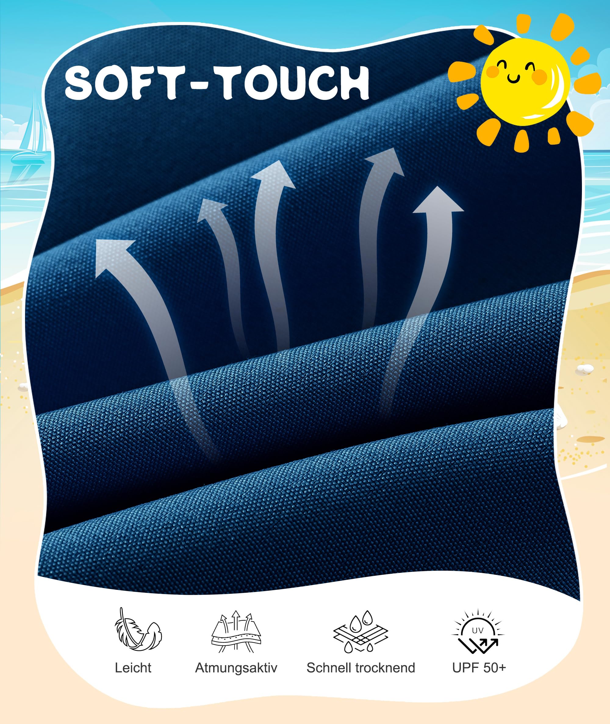 Zoofly Pantalones Cortos de Playa para Niños con Forro Compresivo, Secado Rápido y Transpirable, Cintura Elástica y Bolsillos, para Niños de 4-16Años