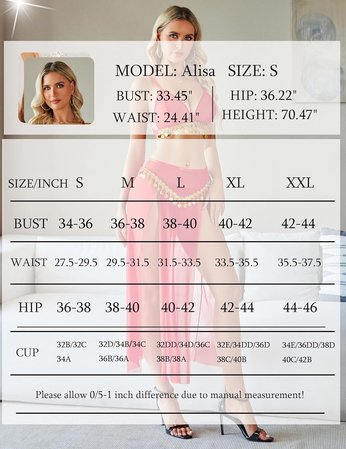Avidlove Lingerie for Women Rave Outfits for Festival Sexy Costume Outfit Mesh Sheer Bra Top High Waist Split Maxi Skirt - Image 6