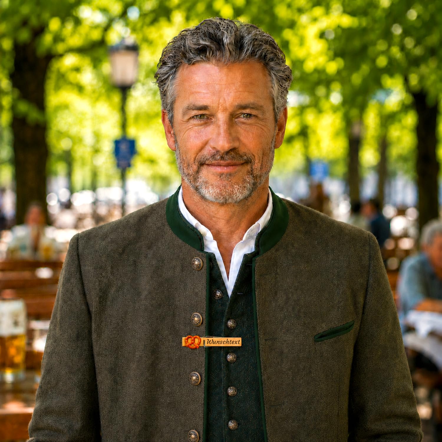 18 Stück PERSONALISIERTE Glubbal Glupperl Wäscheklammern mit Brezel und Wunschtext aus Holz mit Lasergravur | Namensschild Oktoberfest Hochzeit Geburtstag Firmenfeier Volksfest Trachtenparty (Brezel)